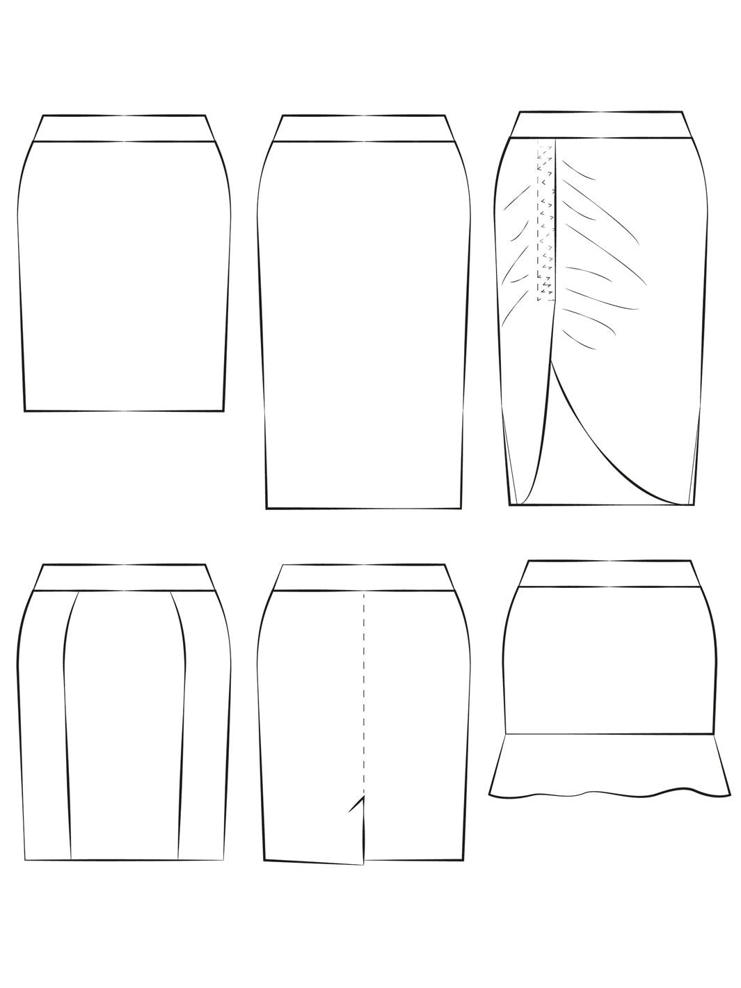 Sofia pencil skirt with variants